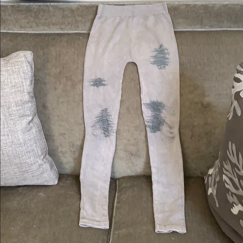 Gray Destroyed Leggings